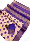 MG 548 Plain Linen with Gold Jari Digital Printed Fancy Saree Suppliers In India